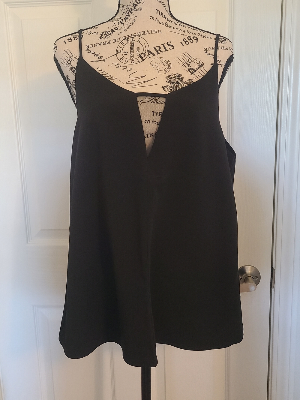 Black V-Notch Sleeveless Women's Top
